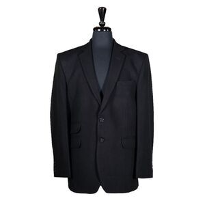 Mens Blazer 42R Black Wool Tuxedo Suit Jacket Formal Sport Coat Wedding Party